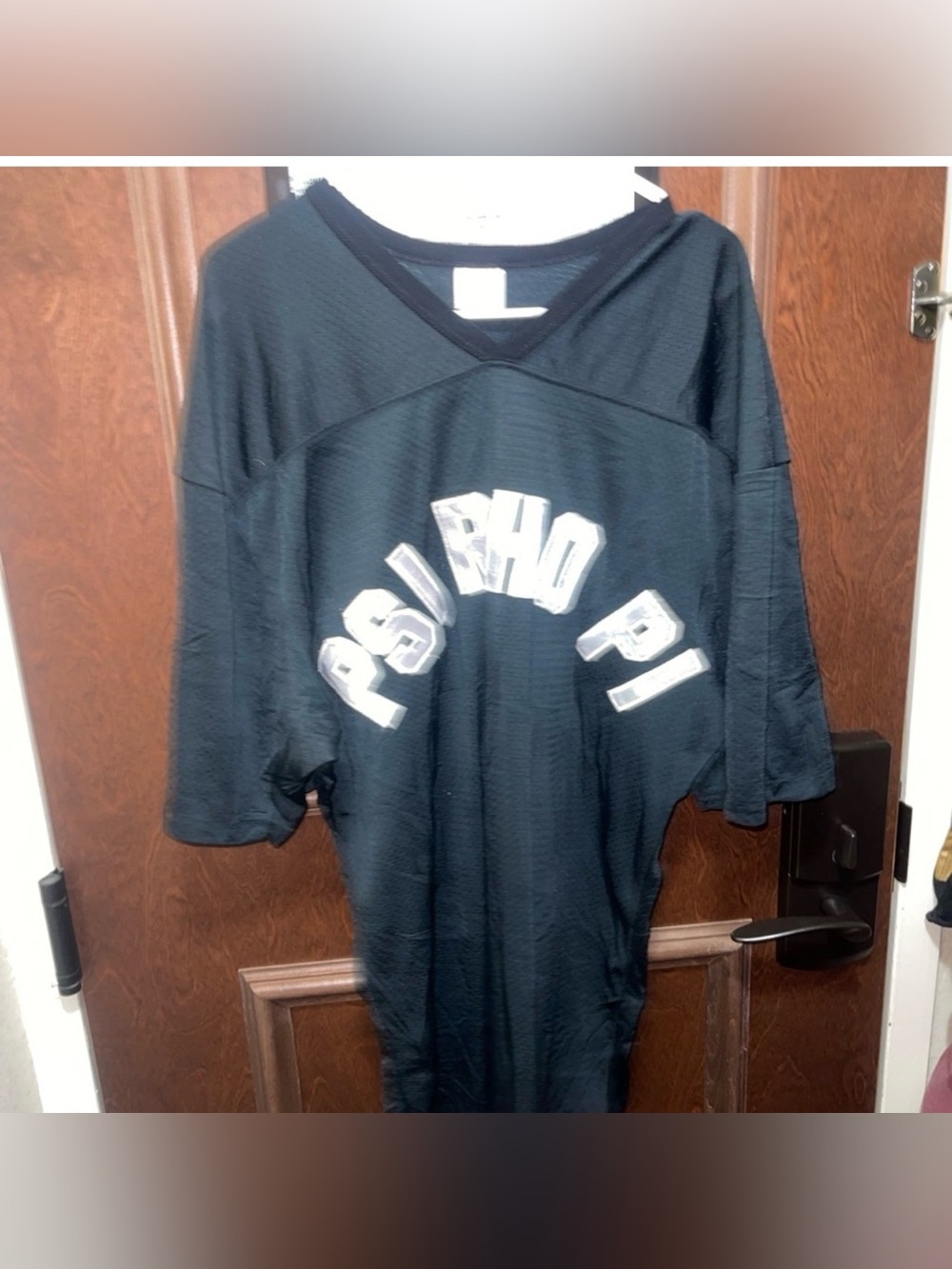 Rawlings PSI RHO PI Fraternity Black Graphic Jersey with White Lettering - XL
